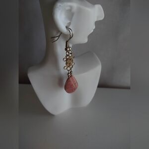 Nwot Vintage Silver Pink Earrings